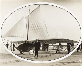 (EARLY AVIATION) A selection of 10 press photographs documenting the early decades of aviation, including one Wright Brothers photograp